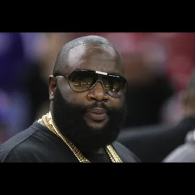 Dec 19, 2012; Sacramento, CA, USA; Recording artist Rick Ross after the game between the Sacramento Kings and Golden State