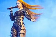 Ice Spice performs in the Mojave tent at the Coachella Valley Music and Arts Festival in Indio, Calif., April 13, 2024.