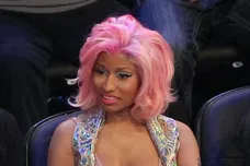 February 26, 2012; Orlando FL, USA; Recording artist Nicki Minaj (right) during the 2012 NBA All-Star Game at the Amway Center.